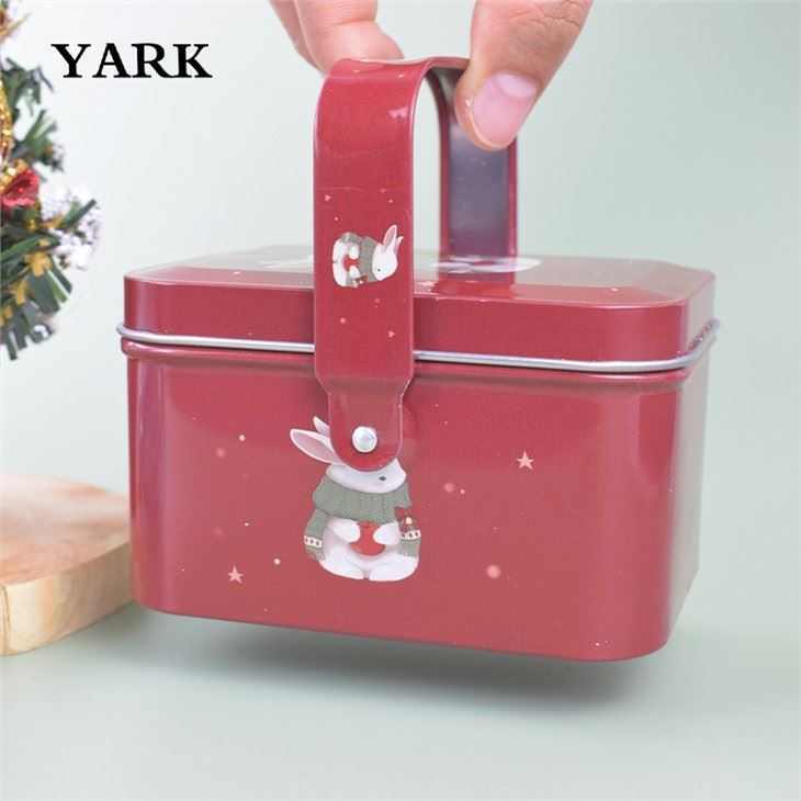 ハンドル付きクリスマスクッキー缶